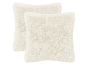 Lot de 12 coussins avec oreiller, coussins décoratifs heerlen blanc fleece pv cf50115