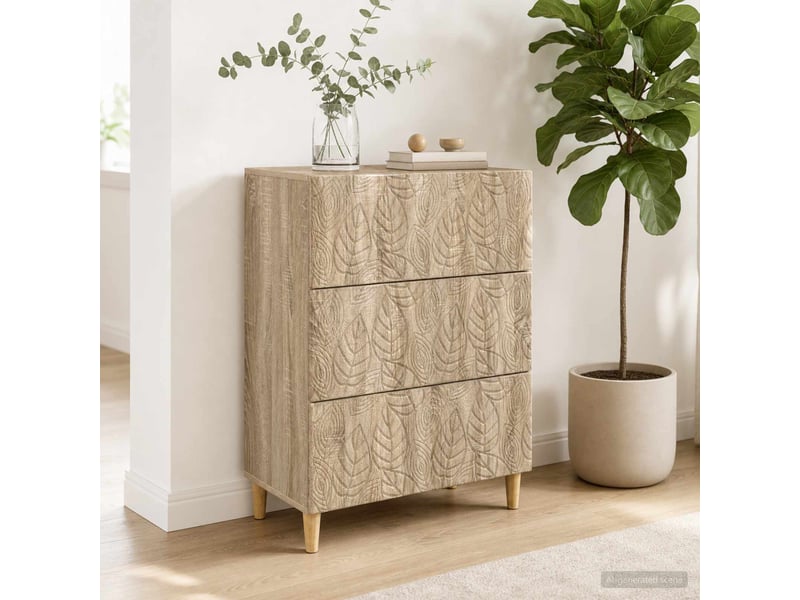  Armoire de rangement bureau, armoire à tiroirs chêne sonoma 66 x 34,5 x 90 cm shl7051  - Conforama C