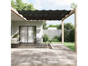 Auvent vertical pour balcon et terrasse anthracite 140x420 cm tissu oxford