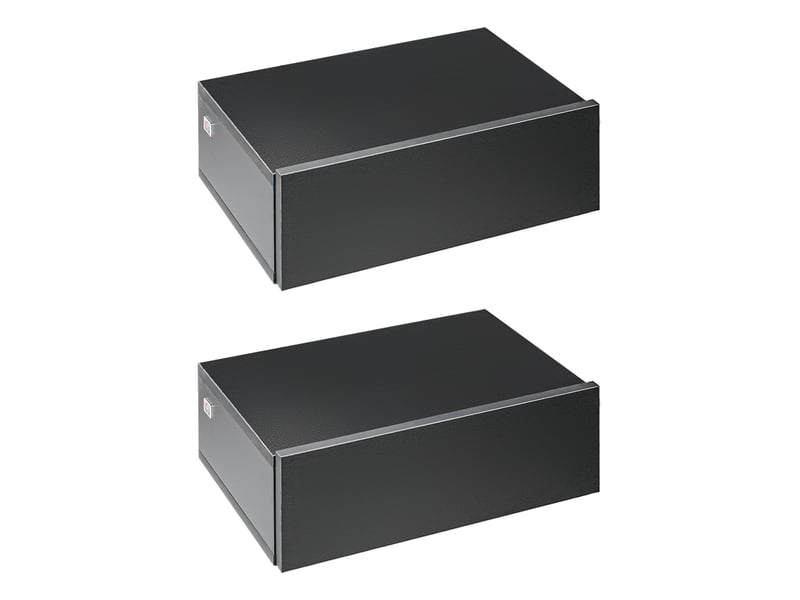  Ensemble de 2 tables de chevet suspendues avec 1 tiroir, fixation murale, style moderne, 40 x 30 x 15 cm, noir  - Conforama A