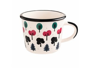 Mug en céramique, petite forêt, noir, 320 ml