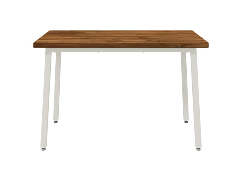 Table à manger moderne 120x80x75 cm bois d'acacia massif naturel et blanc shl78159 - Conforama D