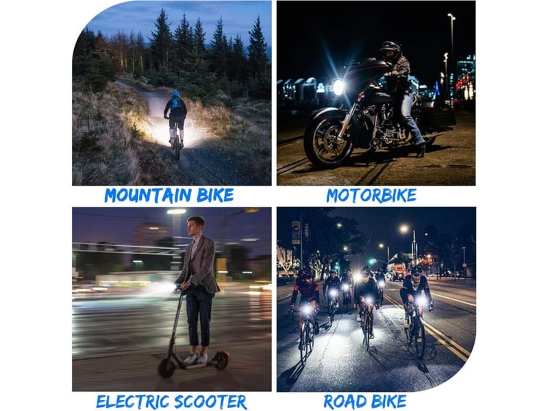  Lampe vélo usb rechargeable 550 lumen led avec alarme et support téléphone, pour vtt vélo route scooter -a  - Conforama E