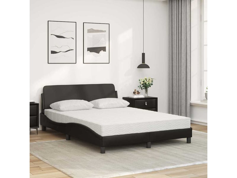  Lit avec matelas dover noir 120x200 cm similicuir  - Conforama C