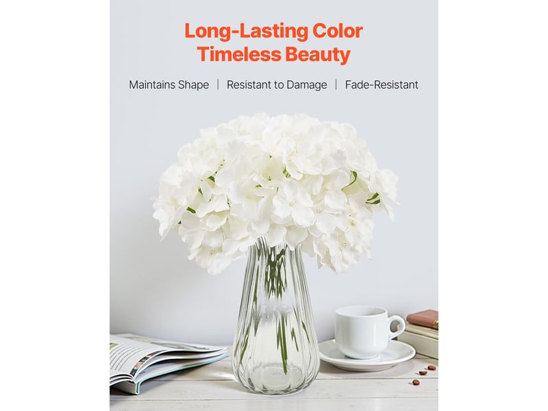  Mophorn lot de 65 hortensias artificiels de 250 mm avec têtes de 152,4 mm, offrant un aspect naturel. Idéal pour la décoration intérieure, les événements, les mariages et les centres de table.  - Conforama D