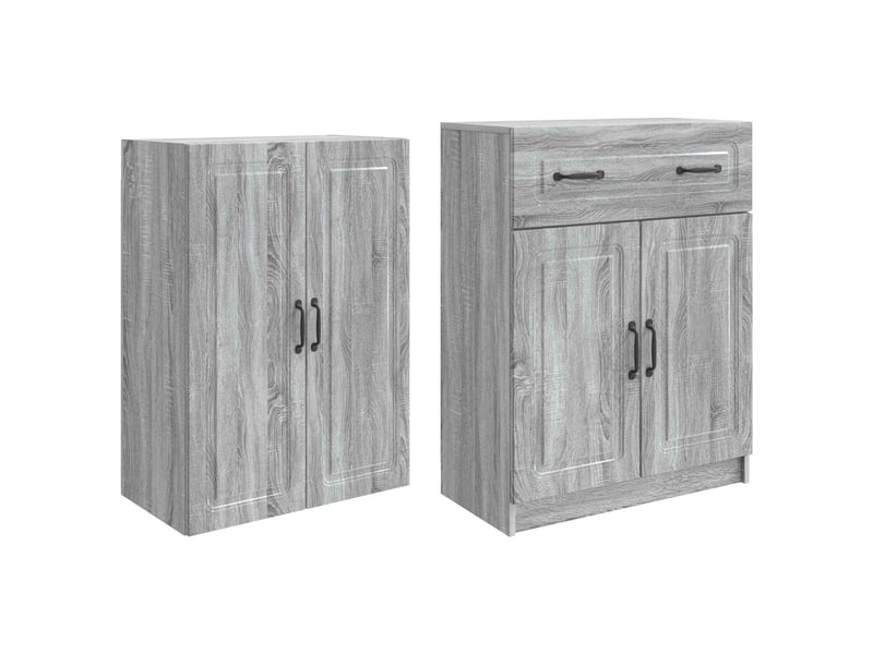 Buffet - ensemble de meubles 2 pc sonoma gris bois d'ingénierie - Conforama D