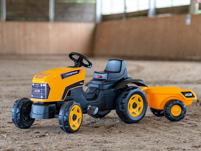 Tracteur enfant jcb avec remorque 2 à 6 ans - falk - Conforama C