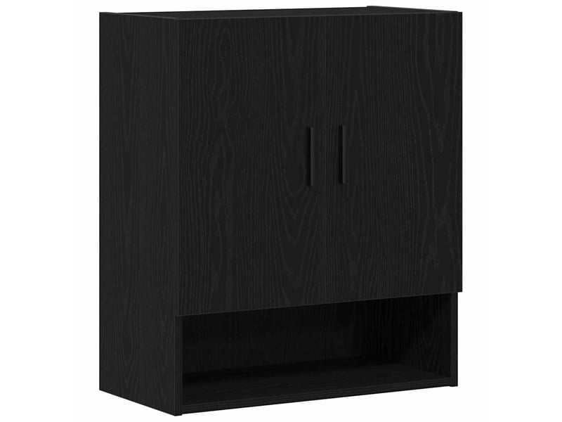Meuble mural, rangement salon 60 x 31 x 70 cm bois d'ingénierie chêne noir shl4702 - Conforama A