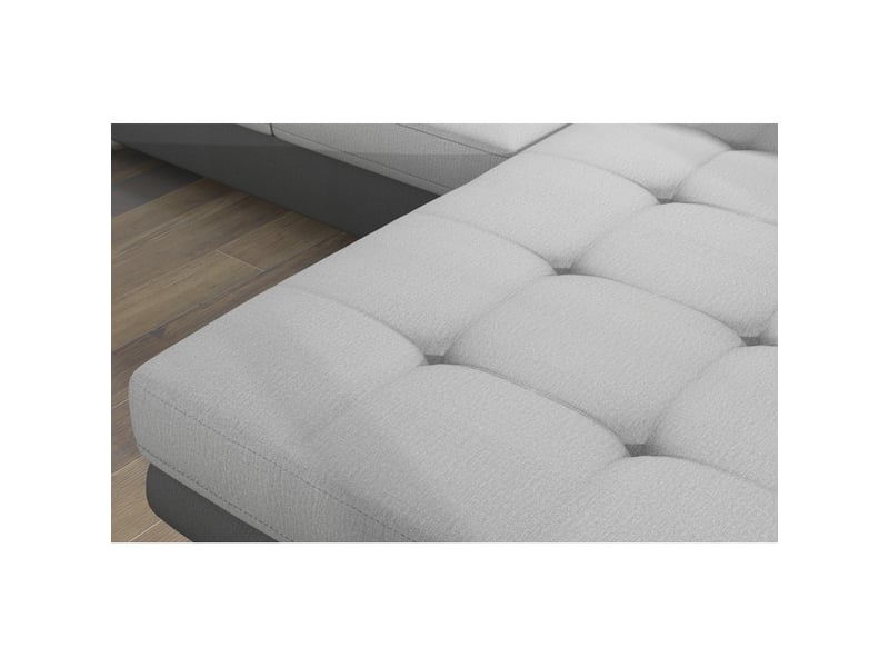 Canapé d'angle convertible amanda gris clair et gris foncé avec coffre intégré - Conforama D