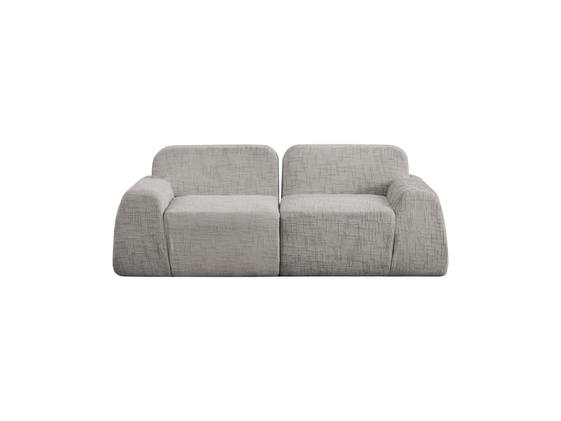 Canapé modulable en tissu chenille gris, 198x90,5x73 cm, compression sans outil, idéal salon - Conforama A