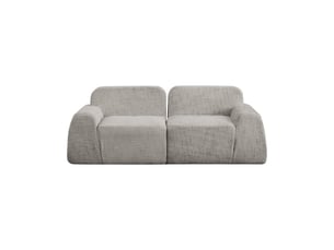 Canapé modulable en tissu chenille gris, 198x90,5x73 cm, compression sans outil, idéal salon