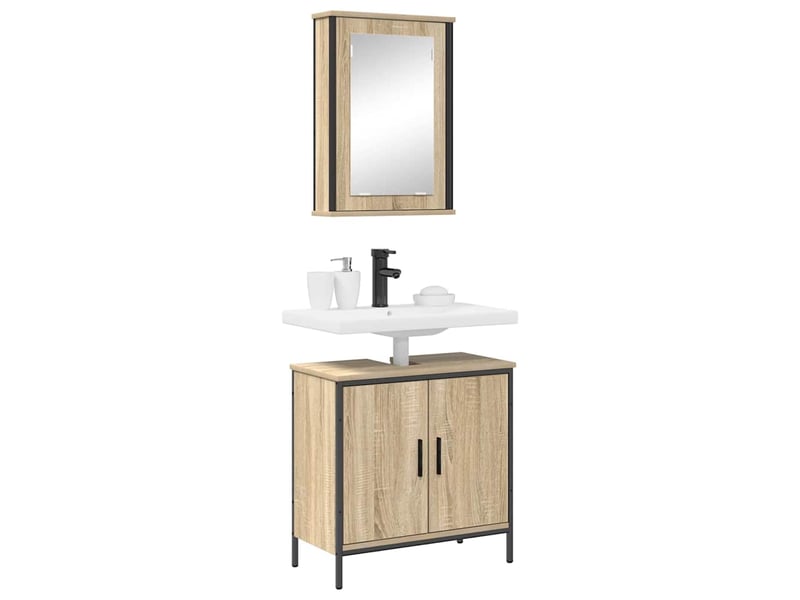  Ensemble de mobilier de salle de bain 2 pc marron cf64165  - Conforama C