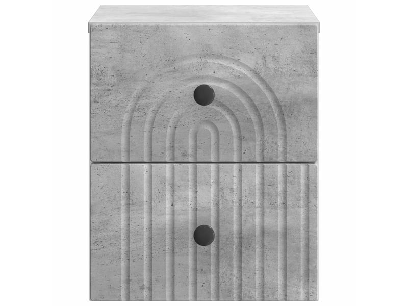  Table de chevet - cabinet de chevet - table de nuit mural gris béton 33 x 34,5 x 40 cm  - Conforama D