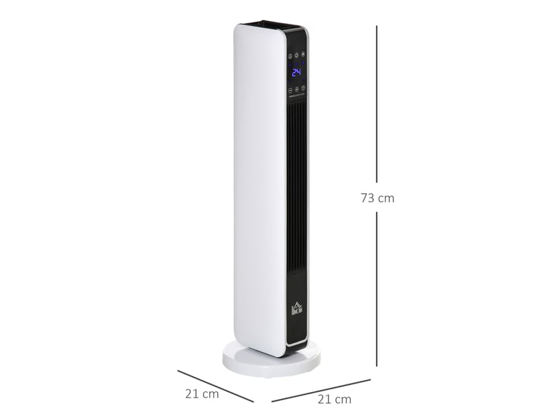  Radiateur électrique à économie d'énergie 11002200 w avec télécommande, affichage led, minuterie 8 heures, blanc  - Conforama E