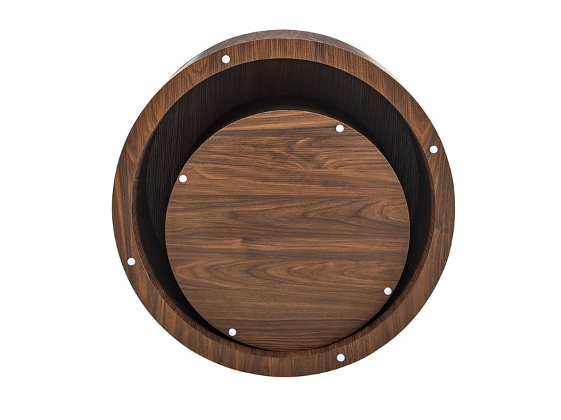  Lot de 2 tables basses gigognes rondes, avec rangement intégré, ø 62,844 cm, h 3529 cm, aspect bois brun, rangement intérieur, pour le salon Luxe haut de gamme - Conforama E