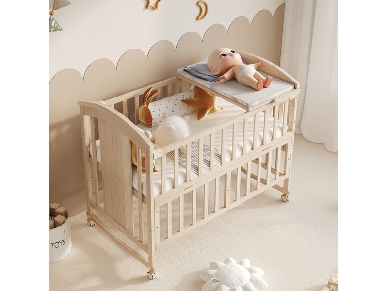  Lit bébé évolutif 60x120 avec table à langer homvra  - Conforama C