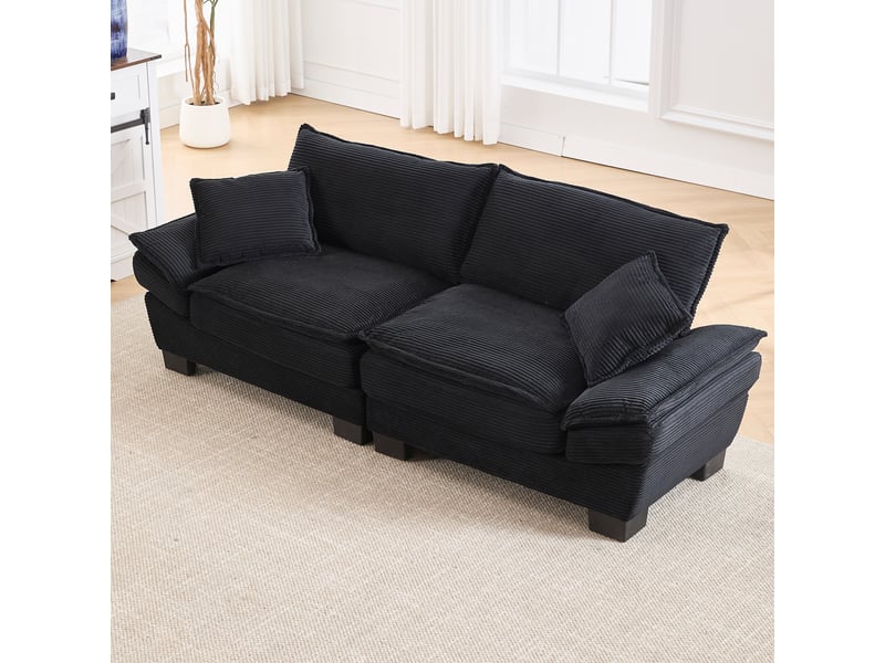 Canapé 2 places, canapé de salon – pour bureau, pour salon, noir, pour chambre - Conforama D