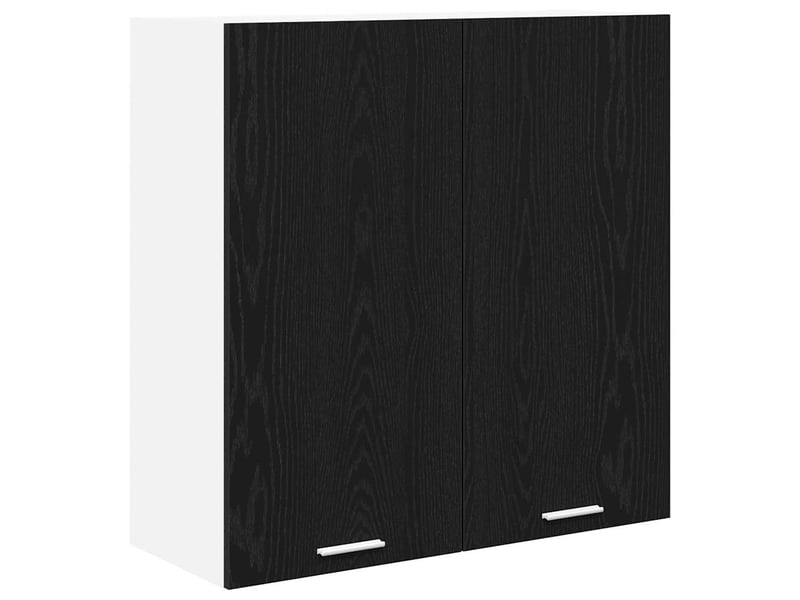 Meuble de rangement, armoire suspendue chêne noir 80x31x80cm bois d'ingénierie shl9223 - Conforama A