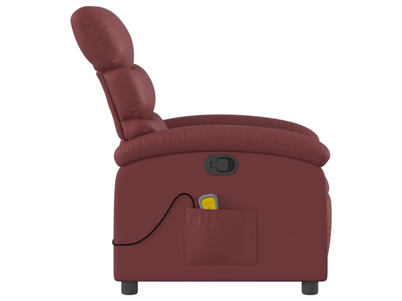  Fauteuil de relaxation tv fonction massage inclinable 6 points de massage en pvc rouge bordeaux dec027080  - Conforama D