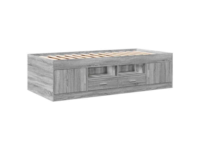  Lit simple- lit adulte -  lit de jour avec tiroirs sans matelas sonoma gris 100x200 cm  - Conforama B