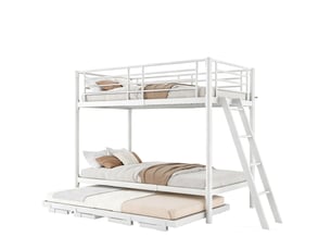Lit superposé 90x200 cm WISHDOR coloris blanc