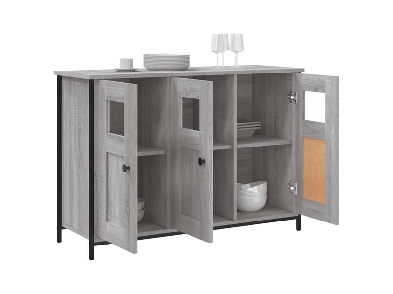  Buffet - bahut - meuble de rangement sonoma gris 100x35x70 cm bois d'ingénierie  - Conforama D