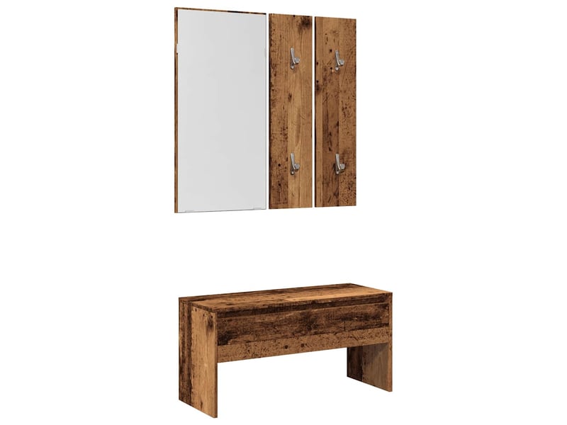  Ensemble de meubles de couloir vieux bois bois d'ingénierie shl42939  - Conforama B
