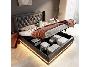 Lit coffre 160x200 cm    coloris noir