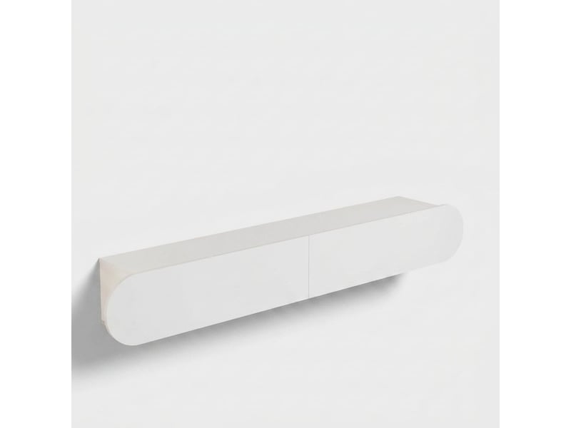Meuble tv suspendu avec portes abattantes koren - blanc - Conforama A