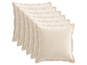 Lot de 6 housses de coussin houten crème 40 x 40 cm tissu chenille cf49810