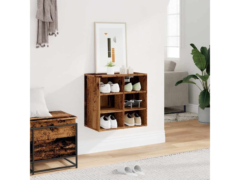  Meuble à chaussure, armoire à chaussures vieux bois 52x30x50 cm  - Conforama C