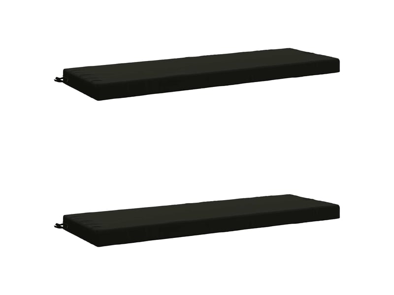  Lot de 2 coussins de banc, coussins d'assise soest 100 % polyester noir cf57321  - Conforama A