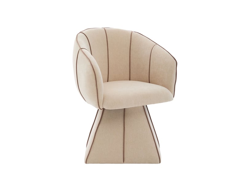  Fauteuil pivotant chenille 56x54x74.5cm - chaise de salon ergonomique pivotante dossier haut adulte ado - brun chameau  - Conforama A