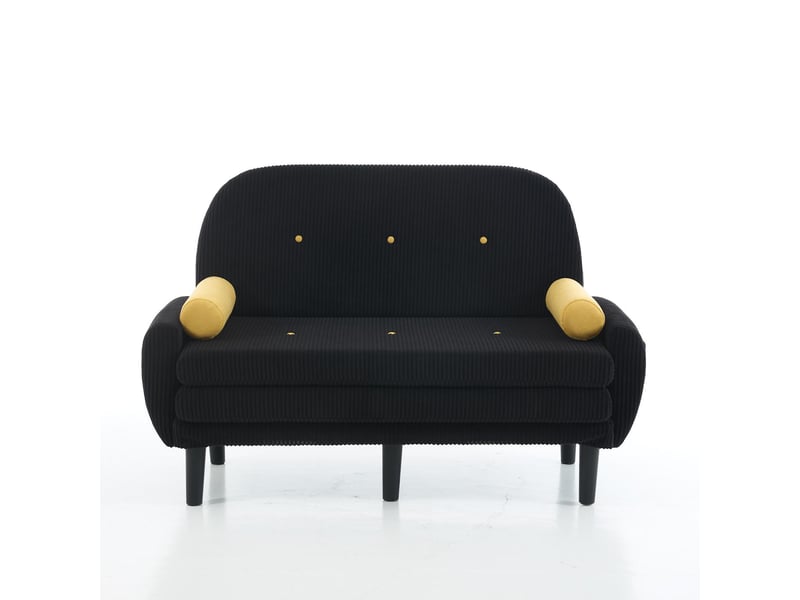  Canapé 2 places noir avec dossier inclinable 133,50 x 77,00 x 85,00 cm W3479S00006 - Conforama A