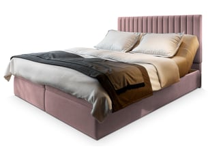 Lit avec rangement 160x200 cm <strong>MASSENO</strong> <strong></strong> coloris rose