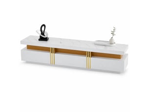 Meuble tv coloris blanc 200 cm   