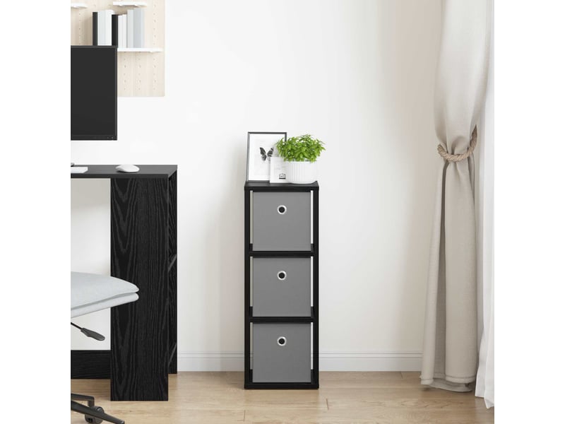 Buffet - bahut - meuble de rangement avec tiroir chêne noir 25,5 x 22 x 69,5 cm - Conforama C