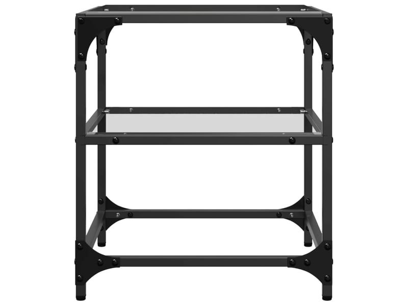  Table basse | table d'appoint salon avec dessus en verre transparent 40x40x45 cm acier  - Conforama D