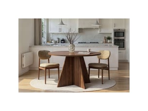 Table à manger table de salle à manger en bois mdf mélaminé noyer 120 x 120 x 75 cm charge 60 kg