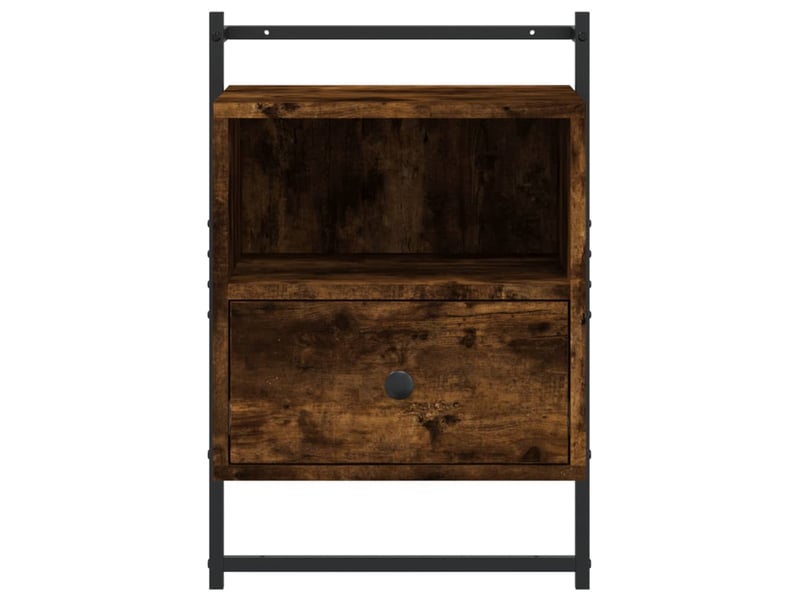  Table de chevet - cabinet de chevet - table de nuit murale chêne fumé 40x30x61 cm bois d'ingénierie  - Conforama E