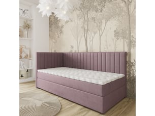 Lit avec rangement 100x200 cm <strong>MASSENO</strong>  <strong></strong> coloris rose
