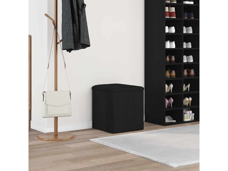  Banc chambre, banc de rangement chêne noir 42x42x45 cm bois d'ingénierie  - Conforama B