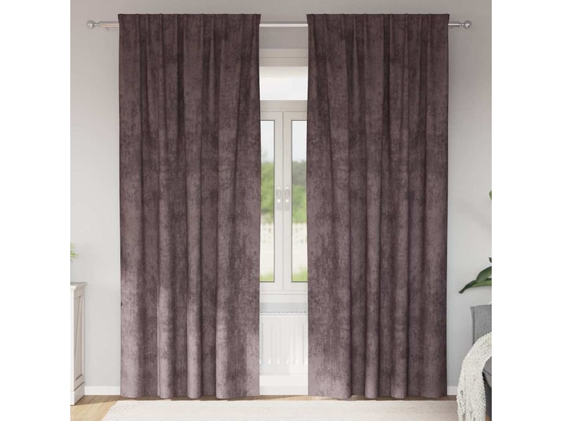  Lot de 2 rideaux en velours, rideaux de fenêtre marron 225 x 140 cm velours cf44234  - Conforama B