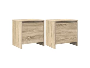 Lot de 2 tables de chevet - cabinet de chevet - table de nuit chêne sonoma bois d'ingénierie