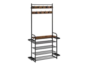 Porte-manteau d’entrée chic ouvert avec étagères, rangement polyvalent