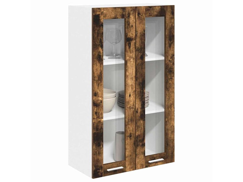  Meuble de rangement, armoire suspendue chêne fumé 60x31x100cm bois d'ingénierie shl327  - Conforama C