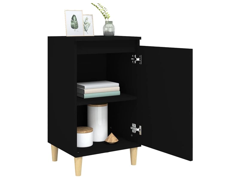  Lot de 2 tables de chevet - cabinet de chevet - table de nuit noir 40x35x70 cm bois d'ingénierie  - Conforama C