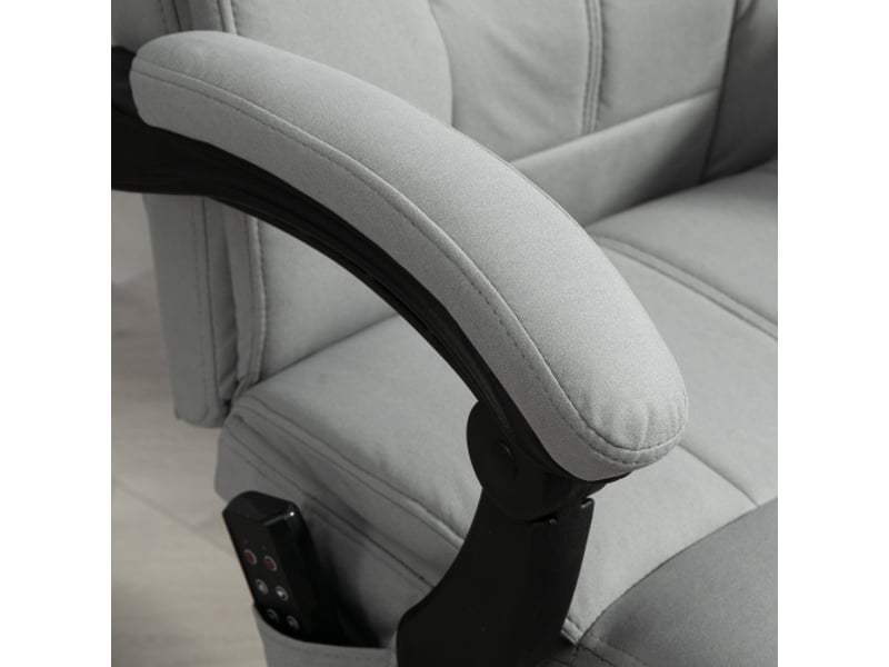 Chaise de bureau massante inclinable, repose-pieds, réglable en hauteur, gris clair, ergonomique  - Conforama E