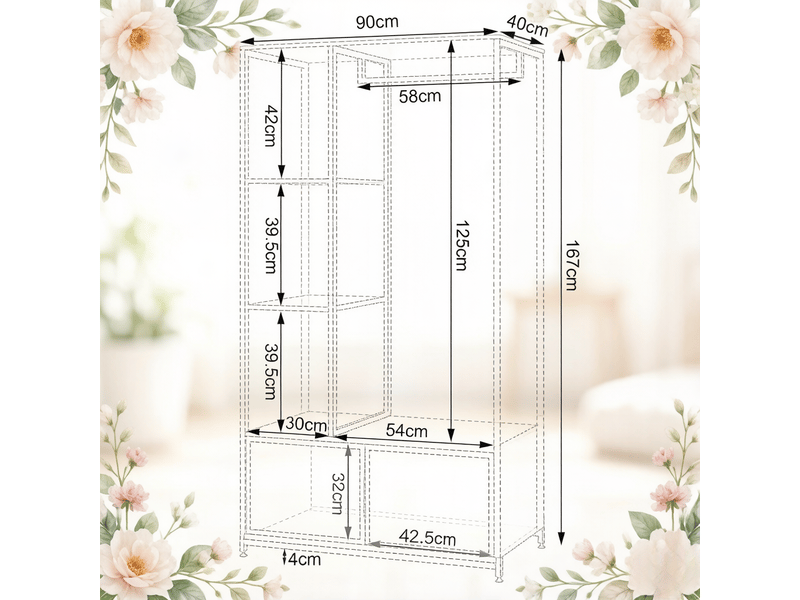  Portant à vêtements pour chambre, ouvert, multifonction, meuble d’entrée  - Conforama C