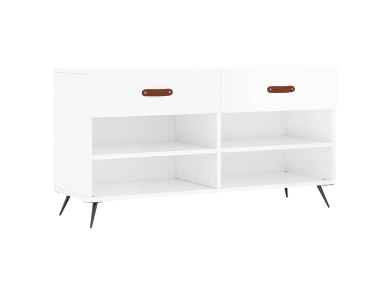 Banc à chaussures blanc brillant 102x35x55 cm bois d'ingénierie shl2712  - Conforama A